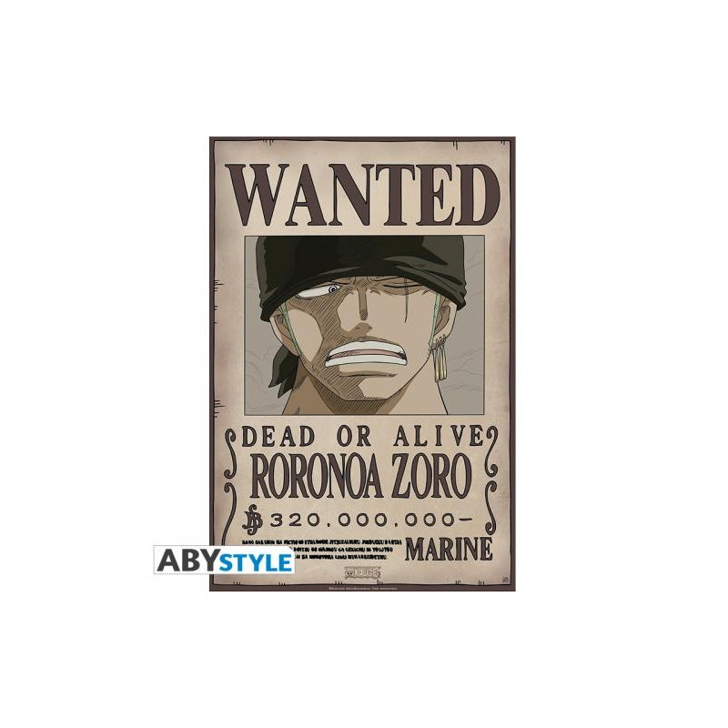 52x35cm One Piece #113134 Wanted Roronoa Zoro Poster Affiche 